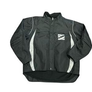 FMF International Men’s 2XL Black Full Zip Motorcycle Jacket Zip Out Vest